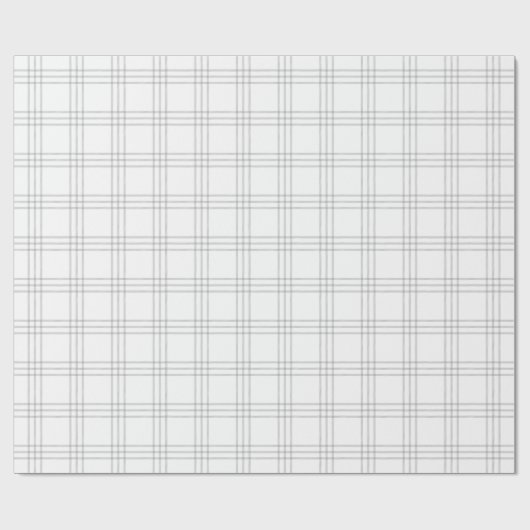 Modernes graues Kariert| Großes Muster | Umhüllung Geschenkpapier (Flach)