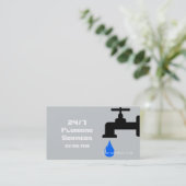 Modernes graues Klempnerwasser Visitenkarte (Stehend Vorderseite)