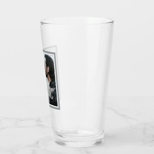 Modernes Graues Liebe Script-Foto Glas (Links)