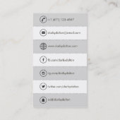 Modernes graues Logo-Sozialmedium-Visitenkarte Visitenkarte (Rückseite)