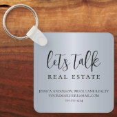 Modernes graues Metallic Foil Real Anwesen Marketi Schlüsselanhänger (Vorderseite)