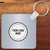 Modernes graues Metallic Foil Real Anwesen Marketi Schlüsselanhänger (Rückseite)