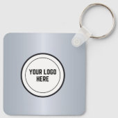 Modernes graues Metallic Foil Real Anwesen Marketi Schlüsselanhänger (Rückseite)