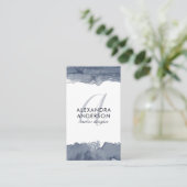 Modernes graues Monogramm für Wasserfarben Minimal Visitenkarte (Stehend Vorderseite)