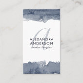 Modernes graues Monogramm für Wasserfarben Minimal Visitenkarte (Vorderseite)