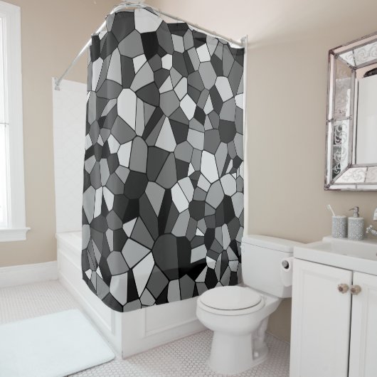 Modernes graues Mosaikmuster Duschvorhang (Beispiel)