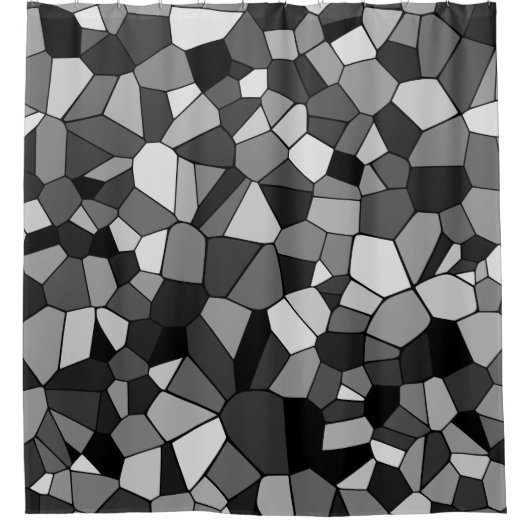 Modernes graues Mosaikmuster Duschvorhang (Vorderseite)