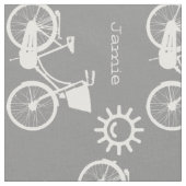Modernes graues Muster Sunshine Bicycle Personalis Stoff (Nahaufnahme)