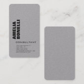 Modernes graues mutiges Minimalistisches Visitenkarte (Vorne/Hinten)