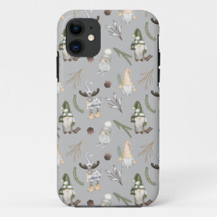 Modernes graues, neutrales Weihnachtsmuster Case-Mate iPhone Hülle