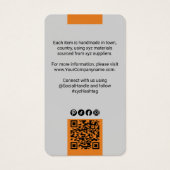 Modernes, graues Orange Logo QR Code Kleidungstari (Rückseite)