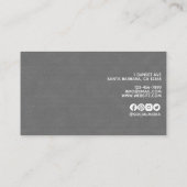 Modernes graues Pebbled Leder Textur Beruflich Visitenkarte (Rückseite)