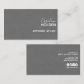 Modernes graues Pebbled Leder Textur Beruflich Visitenkarte (Vorne/Hinten)