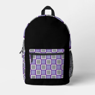Modernes graues Rucksack mit blassem Lila-weißem H