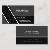 Modernes graues Schwarzes Visitenkarte (Vorne/Hinten)