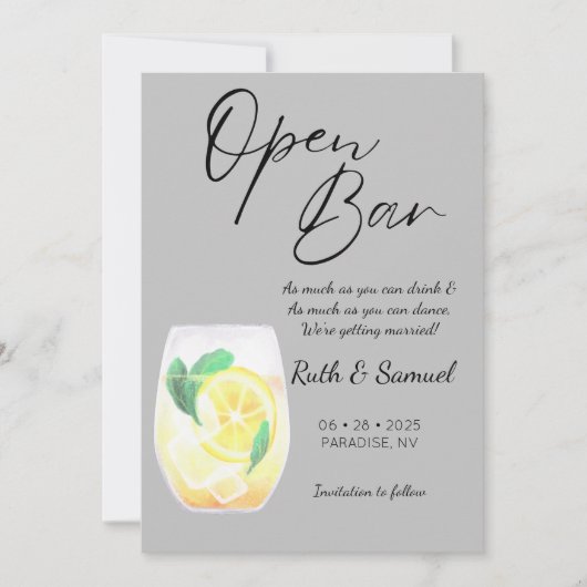 Modernes graues, sonniges Foto Save The Date (Vorderseite)