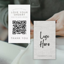 Modernes graues Stoff-Logo QR-Code Hinterlassen Si