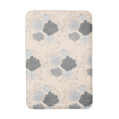 Modernes, graues und weißes Blumenmuster Rosa Badematte (Vorderseite Vertikal)