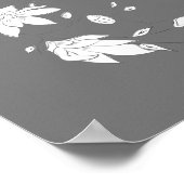 Modernes graues und weißes Brautparty Poster (Ecke)