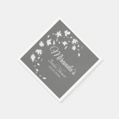 Modernes graues und weißes Brautparty Serviette (Ecke)