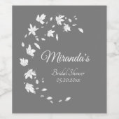 Modernes graues und weißes Brautparty Weinetikett (Einzelnes Label)