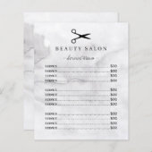 Modernes graues Wasserfarben-Waschsalon-Menü (Vorne/Hinten)