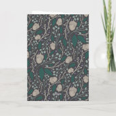 Modernes graues Weihnachtsgeschenk Botanisches gef Feiertagskarte (Rückseite)