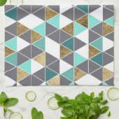 Modernes graues Weiß aquamarin und Handtuch (Gefaltet)