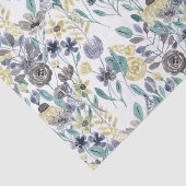 Modernes graugelbes, florales Wasserfarbmuster Seidenpapier (Ausschnitt)