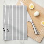 Modernes, graugestrichenes Monogramm II Geschirrtuch (Viertel Falte)