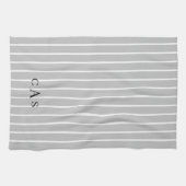 Modernes, graugestrichenes Monogramm II Geschirrtuch (Horizontal)