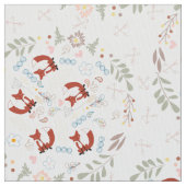 Modernes Graukorallenrosa Personalisiert Foxmuster Stoff (Nahaufnahme)