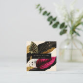 Modernes Grauleaf Abstrakt Quadratische Visitenkarte (Stehend Vorderseite)