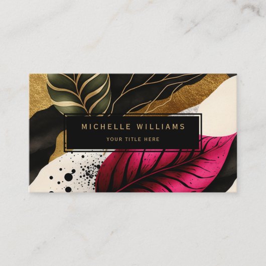 Modernes Grauleaf Abstrakt Visitenkarte (Vorderseite)