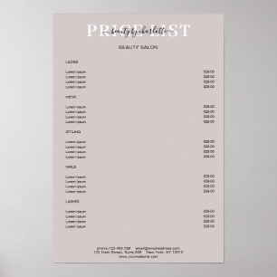 Modernes Graupreislisten-Poster Poster
