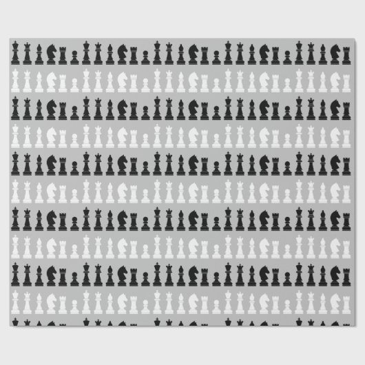 Modernes Grauschachspiel-Muster Geschenkpapier (Flach)