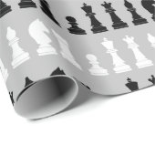 Modernes Grauschachspiel-Muster Geschenkpapier (Rolleneckpunkt)
