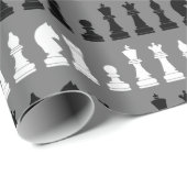 Modernes Grauschachspiel-Muster Geschenkpapier (Rolleneckpunkt)