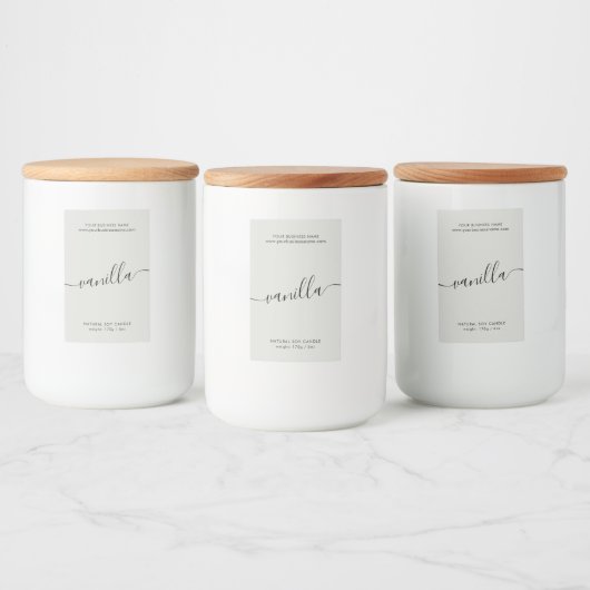 Modernes Grauskriptkronenlabel Lebensmitteletikett (Flaschen)