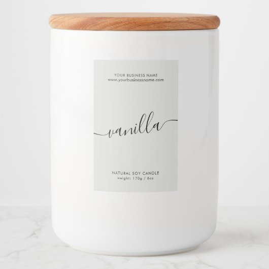 Modernes Grauskriptkronenlabel Lebensmitteletikett (Vorderseite)