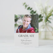 Modernes Gray 2025 Graduate 1-Foto Abschluss Postkarte (Stehend Vorderseite)