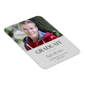Modernes Gray 2025 Graduate Foto Grad Ankündigung Magnet (Rechte Seite)