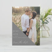 Modernes Gray Arch Foto Hochzeit rettet das Datum Save The Date (Stehend Vorderseite)