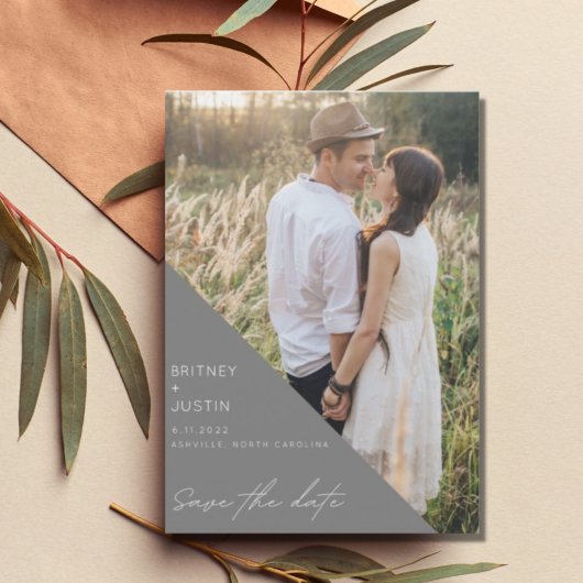 Modernes Gray Arch Foto Hochzeit rettet das Datum Save The Date