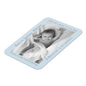 Modernes Gray auf Blue Baby Ankündigung Magnet (Linke Seite)