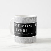 Modernes Gray "Beste Mutter aller Zeiten" Muttersc Kaffeetasse (Vorderseite Links)