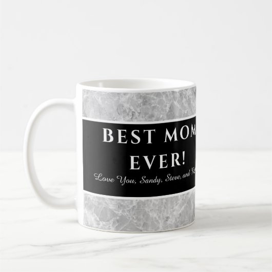 Modernes Gray "Beste Mutter aller Zeiten" Muttersc Kaffeetasse (Links)