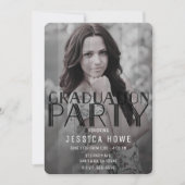 Modernes Gray Black Graduate Party Graduate Foto Einladung (Vorderseite)