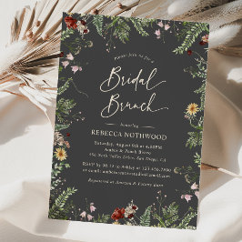 Modernes Gray Boho Wildblumen Bridal Brunch Einladung