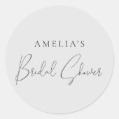 Modernes Gray Brautparty Classic Round Runder Aufkleber (Vorderseite)